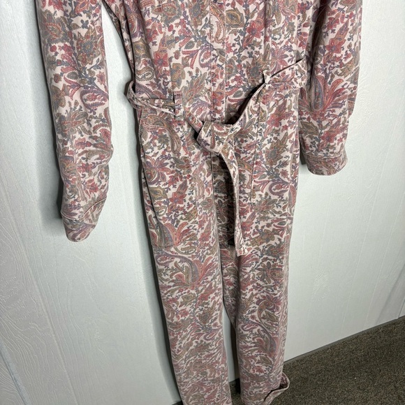 Anthropologie Paisley utility jumpsuit mauve pink size small - Picture 4 of 13
